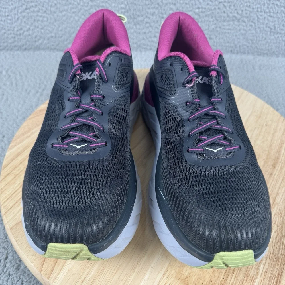 Hoka One One Bondi 7 Womens Size 10.5‎ Festival Fuchsia Lace Up Running Shoes